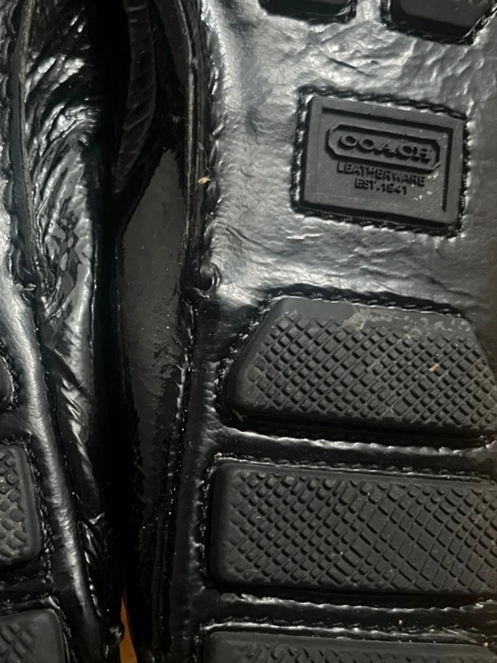 Coach Black Patent Leather Slip-On Loafers